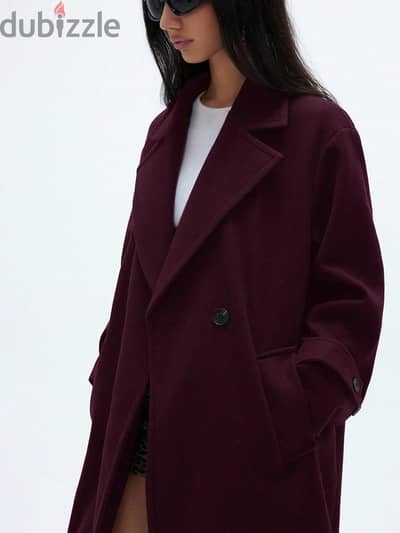 بالطو Burgundy Shein