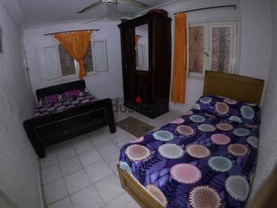 Furnished chalet for winter rental family or groom or student or company 2 bedrooms reception two pieces kitchen 2 bathrooms ground floor all amenities water and electricity in Alexandria Al Agami Kilometers 21 at Palm Beach in a very distinguished location