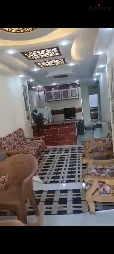 Furnished chalet for annual rent for a family, couple, student, or company, with 3 bedrooms, reception with two pieces, kitchen, bathroom, ground floor, with all facilities: water and electricity in Alexandria, Al-Ajami, kilo 21, at a very distinguished location near the beach.