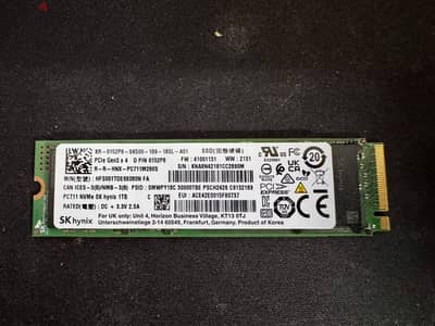 SK Hynix PC711 1TB Gen3 x4 NVMe