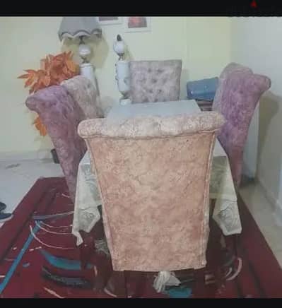 سفرة ٦ كرسي بدون زجاج