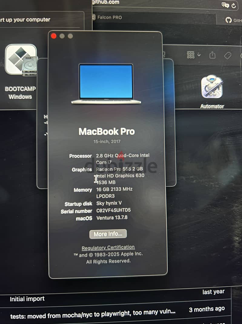 Macbook pro 2017 15 inch 2
