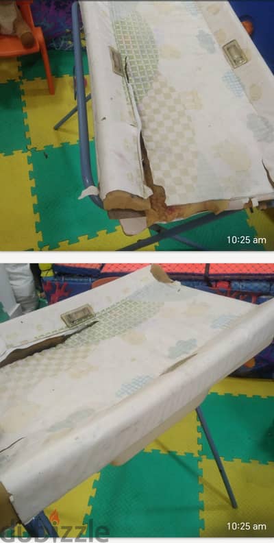 ترابيزه غيار للبيبي حاله جيده تحتاج لتغيير المشمع فقط