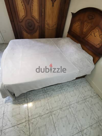 Wood queen size bed including mattress for sale