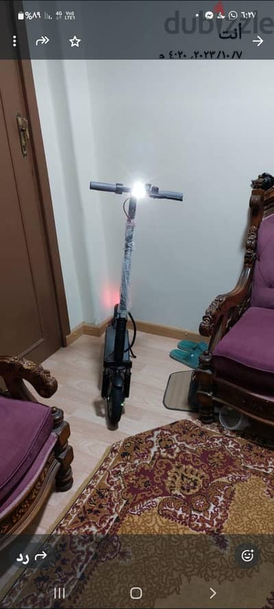 سكوتر كهربائي ماركة M&G pro  بحالة الزيرو بكرتونته