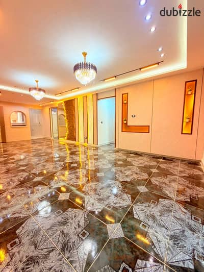 Apartment in the Ajami Beach of the Palm next to the Dar Al-Dafa Hotel, high luxury finishing, registered and complete with facilities