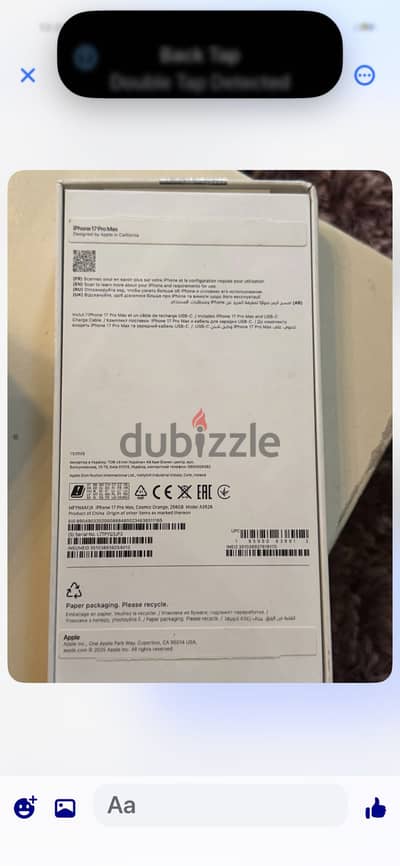 Iphone 17 promax 1tira