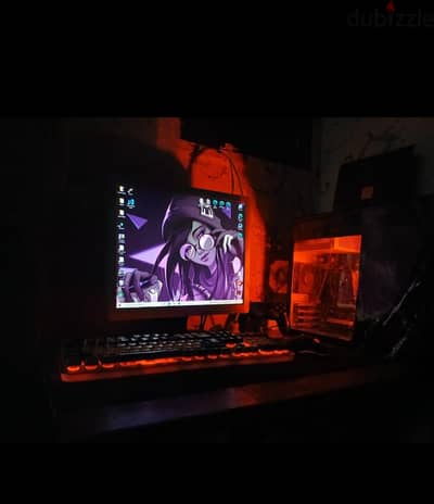 كيسة dell مع شاشة hp 60hz مع ماوس وكيبورد جيمنج RGP