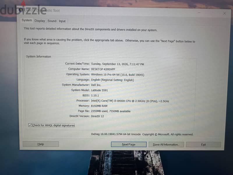 dell latitude 5591 8