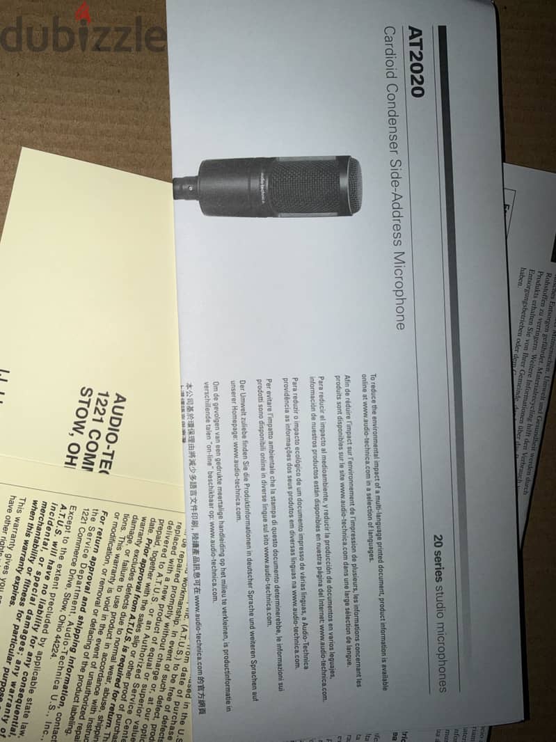 Audio-Technica AT2020 Condenser Microphone 3