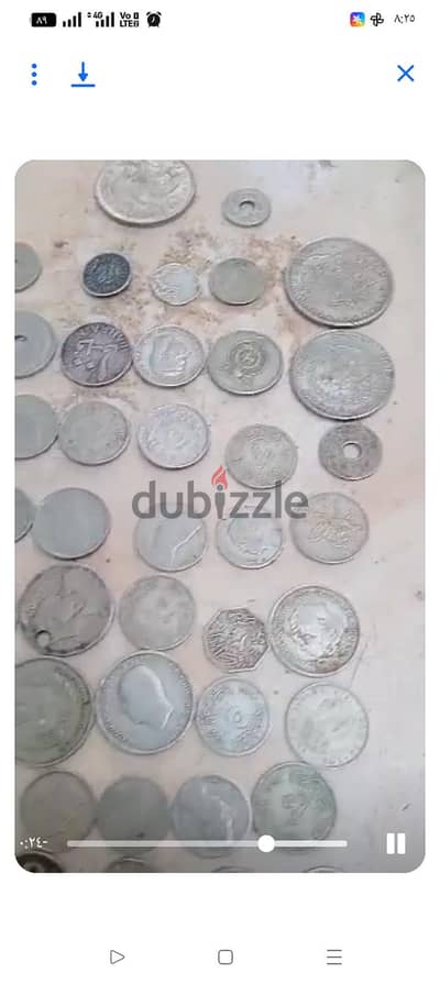 عملات فضيه وبيفات وهون نحاس صغير وحجر اليضومعلقه فضه