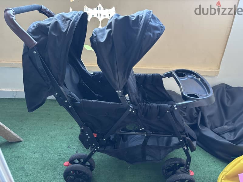 Umbrella black stroller for twin 3