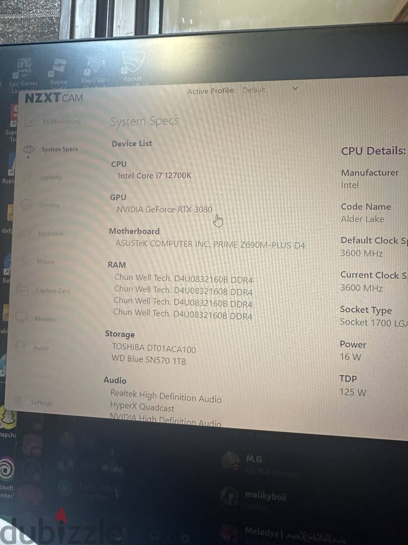 High End PC RTX 3080 i7 12700k 1