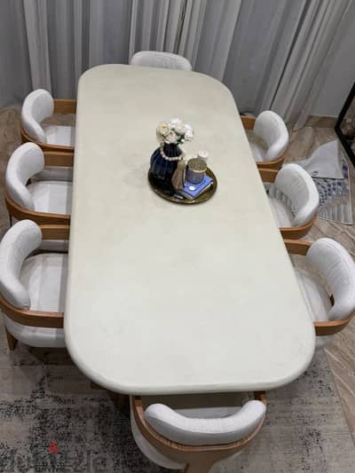 Dining table neo cement off white