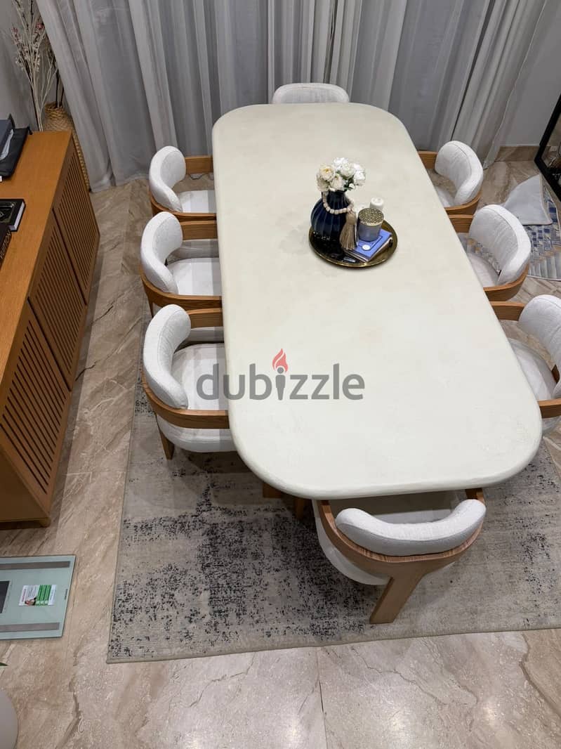 Dining table neo cement off white 1