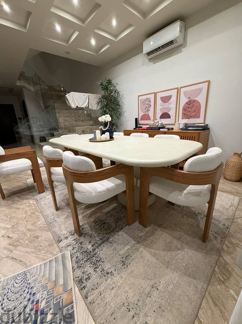 Dining table neo cement off white 4