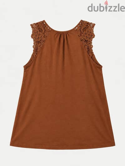 H&M brown lace-detail top