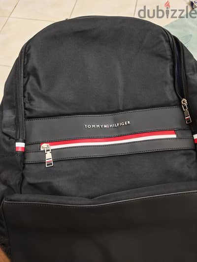 Tommy Hilfiger Men's Smooth Rubberized Accent Backpack - Black