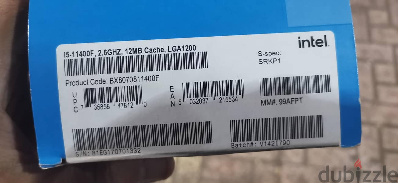 Intel-Core i5-11400F 6 Core/12 Threads 2.6 GHz 1