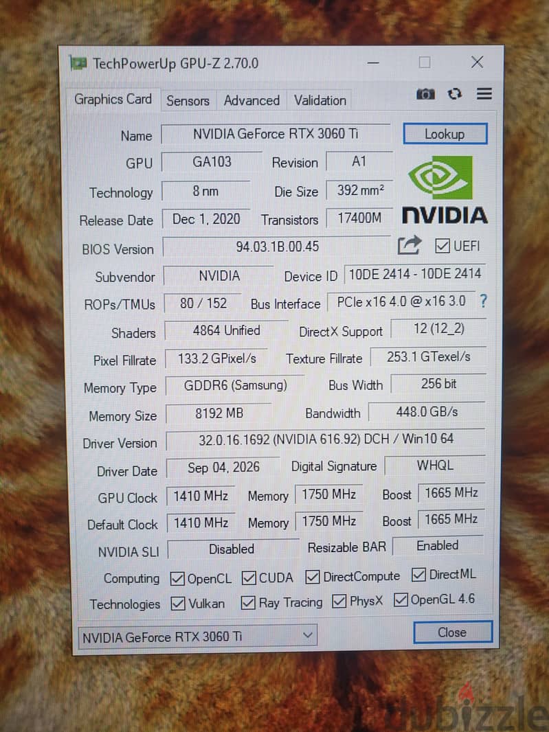 RTX 3060 Ti 8 GB Palit Dual 8