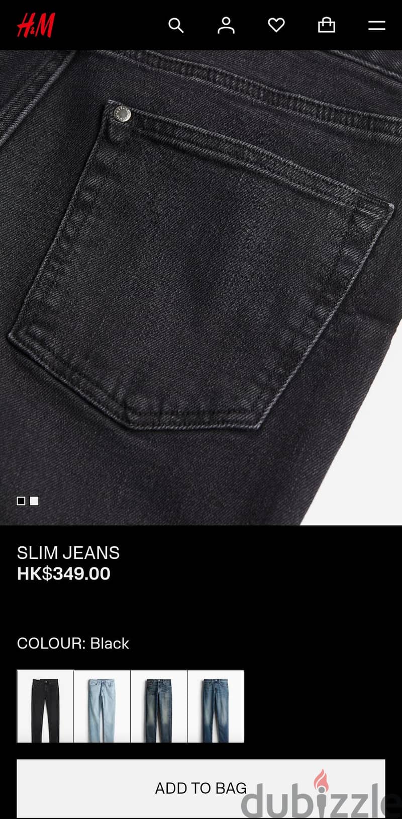 jeans H&M denim black slime 6