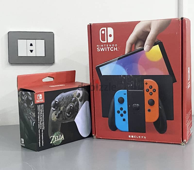 Nintendo switch and a pro controller 1