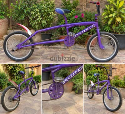 عجلة BMX Lowrider معدلة بنفسجي – شكل مميز جدًا
