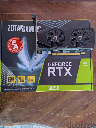 كارت شاشة ZOTAC RTX 3050 6GB Low Profile مستعمل + الكرتونة الأصلية