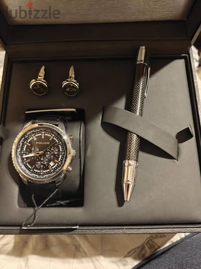 Police Set for men (watch, pen and cufflinks), طقم ماركة بوليس للرجال