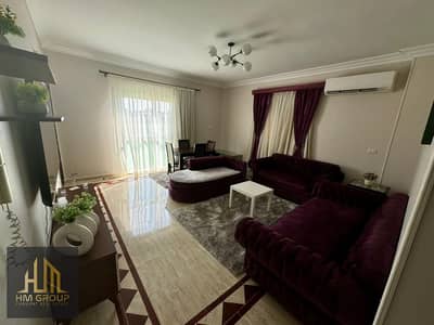 A brand new fully furnished apartment in a prime location in front of Akhnaton School in Fifth Settlement, with an equipped rooftop and an open view,