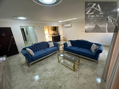 Furnished 3-bedroom apartment for rent in Stone Residence Compound, Katameya, Cairo, with kitchen and air conditioning.