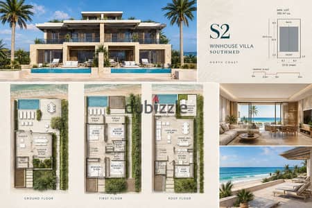 EGP 200,000 Discount on the Down Payment for a Quick Sale! Twin House Villa (Double Face) directly facing the Crystal Lagoon in SouthMED (Zone T1) at