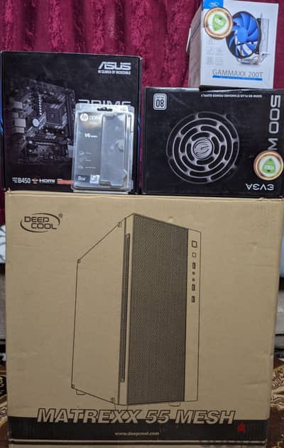تجميعة كمبيوتر PC كاملة (Ryzen 3 + B450 + 8GB) بالعلب - بدون هارد