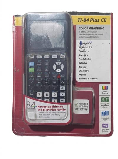 آلة حاسبة بيانية TI-84 Plus CE – جديدة تماماً بحالة المصنع
