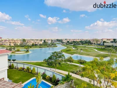 A luxurious palace on the front row of the water lakes, the largest area villa in Madinaty, distinguished model A, 1263 meters