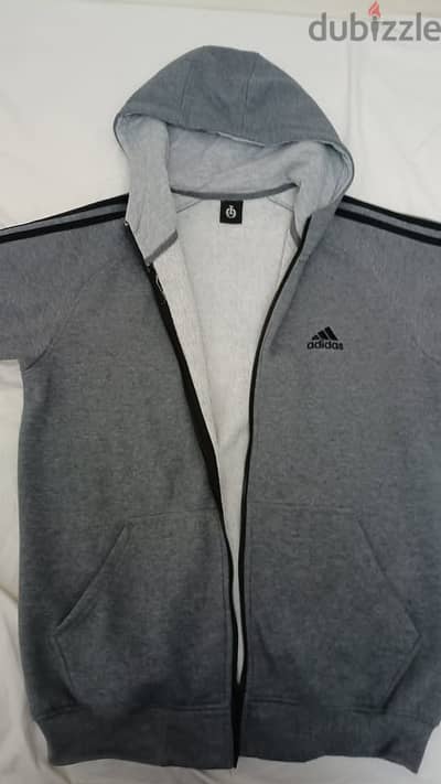 جاكيت ميلتون رجالي شتوي مقاس XL رمادي بخطوط سوداء