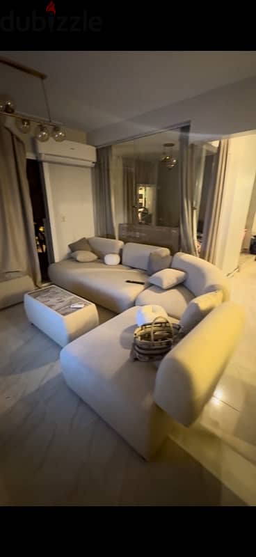 ركنةpremium بيج عمولة من دمياط بمكانيزم بترابزتين و كرسي