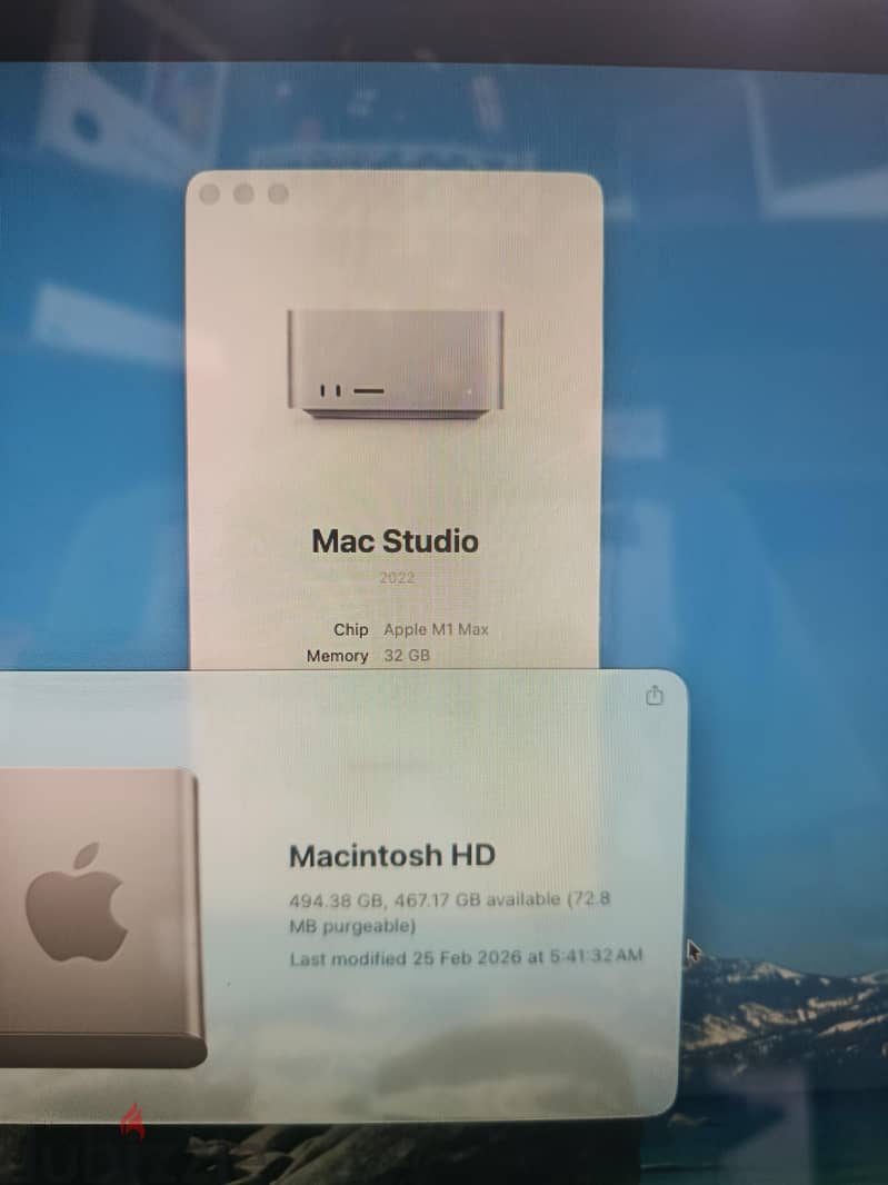 Mac studio M1 Max ram 32 hard 512 CPU 10 GPU 32 3