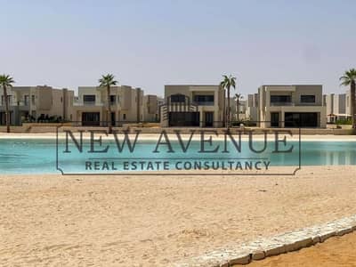Fully Finished Corner Ground Chalet with ACs + Kitchen Cabinets and garden direct on lagoon for sale in Azha North Coast developed by Madaar