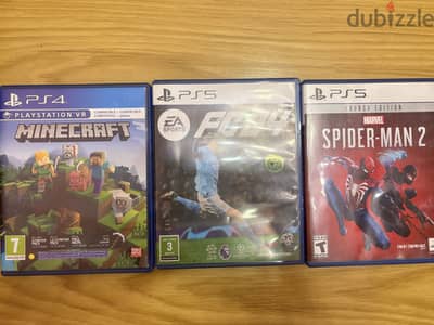 Minecraft,spider man 2,fc24