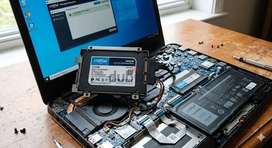 SSD Crucial 512G health 89% بحالة الزيرو