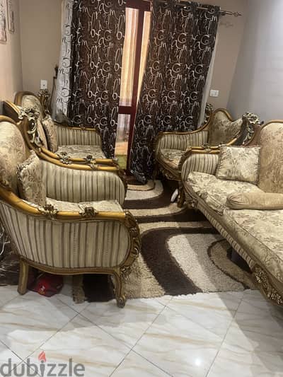 صالون مذهب 2كنبه حديث