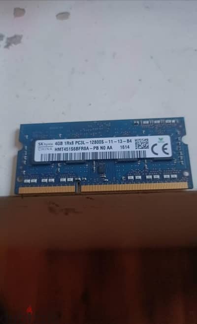 رام لاب توب SK hynix 4GB DDR3L 1600MHz أصلية – حالة ممتازة