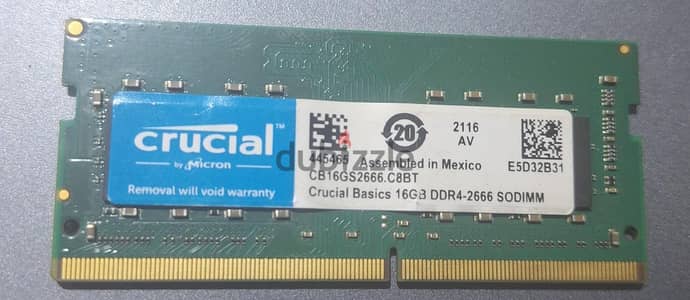 Crucial Basics 16GB DDR4 – 2666MHz SODIMM