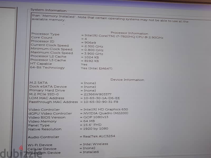 Dell precision 7520 6