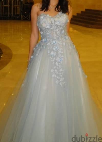 elegant light blue dress