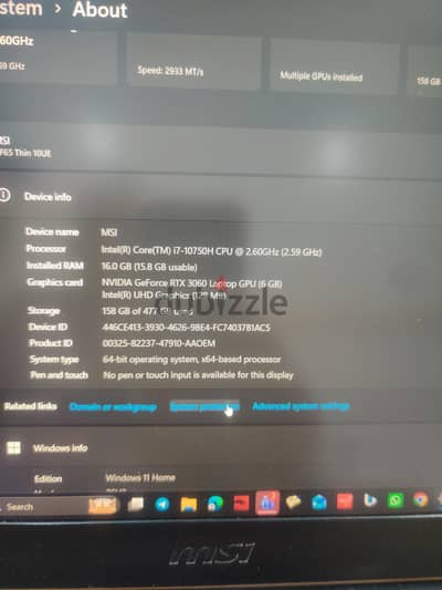 لابتوب جيمنج msi thin 10ue