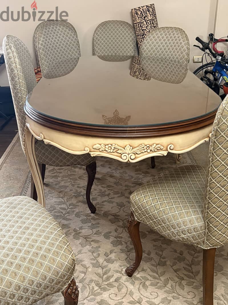 Hand painted natural wood dining room 5