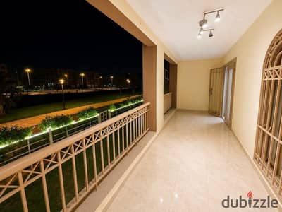 Ground floor apartment with 3 rooms garden, and private entrance in  New Cairo Strategic location on the Suez Road near Saada Creek Town