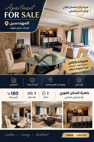 شقه مفروشه للبيع بتفرعات شارع شهاب في المهندسين